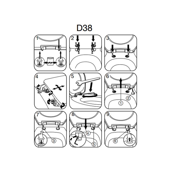 Pressalit 3 708000-D38999 toiletzitting met deksel wit