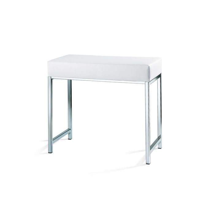 Decor Walther 0503204 DW 66 Sitzbank chrom/Kunstleder weiß