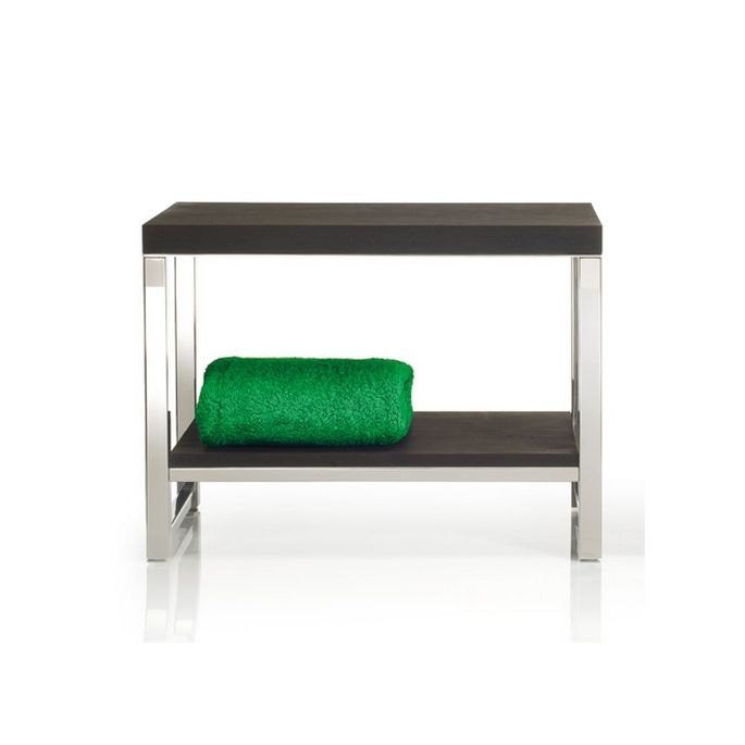 Decor Walther 0927185 WO SME bench with shelf chrome/dark oiled thermo ash
