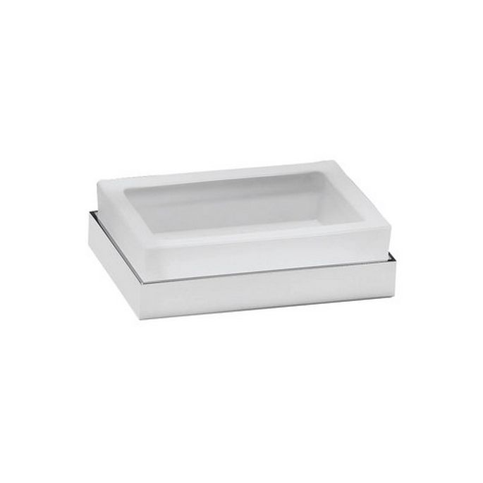 Decor Walther Bloque/ Corner 0562634 CO STS soap dish white satin glass/ brushed nickel