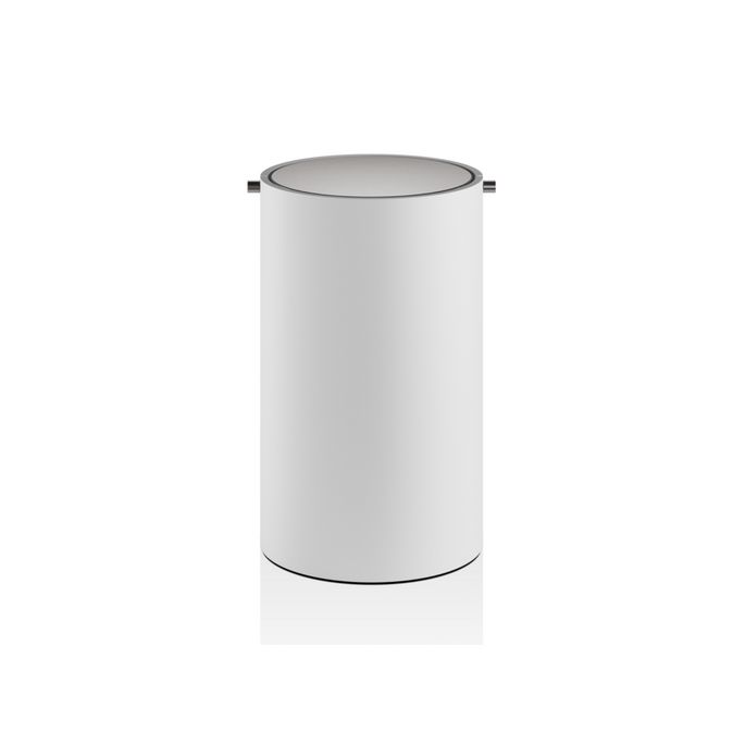 Decor Walther 0971155 Stone BEMD waste bin with swing lid stainless steel brushed/ white