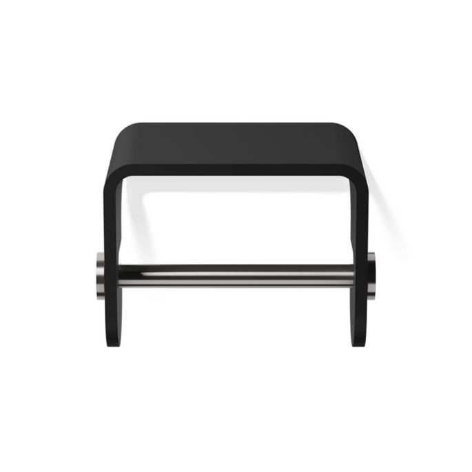 Decor Walther 0974565 Stone TPH4 toiletrolhouder mat zwart/ RVS geborsteld