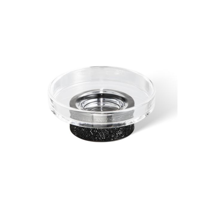 Decor Walther Rocks 0934060 ROCKS STS zeepschaal mat zwart/ helder glas