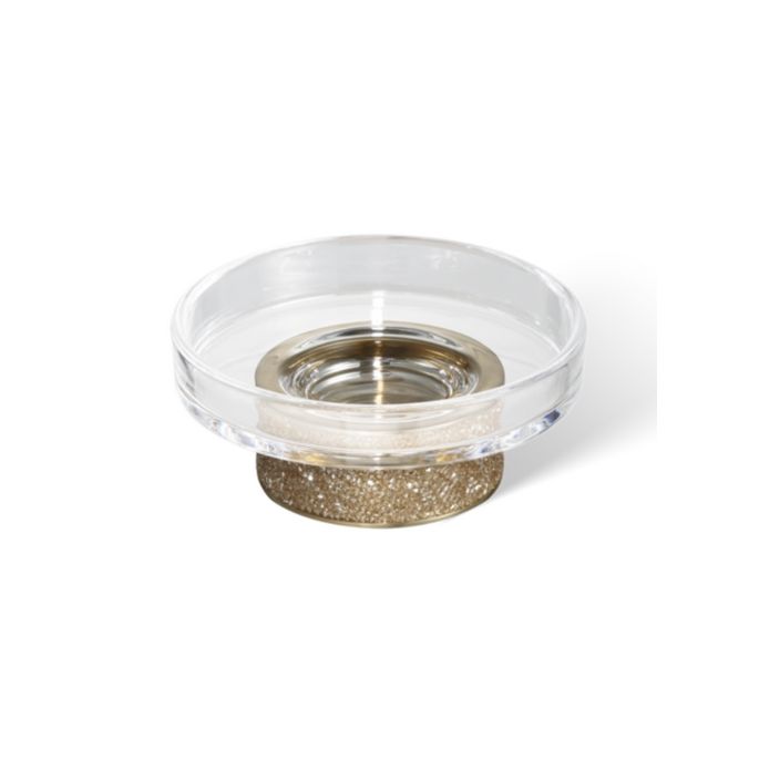 Decor Walther Rocks 0934082 ROCKS STS zeepschaal mat goud/ helder glas