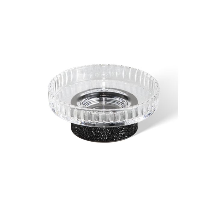 Decor Walther Rocks 0934360 ROCKS STS Seifenschale mattschwarz/ Klarglas