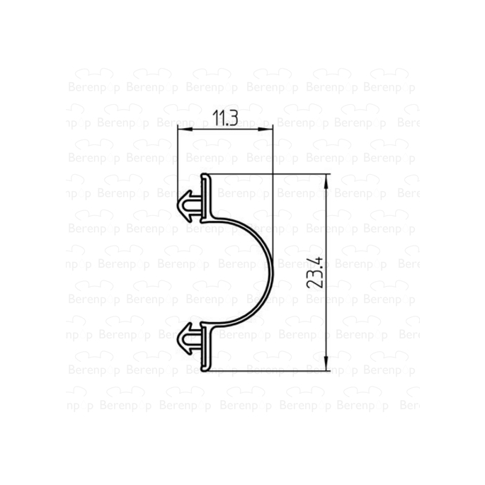Duscholux 250527.01.001.1968 dichtprofiel, 196,8cm, wit