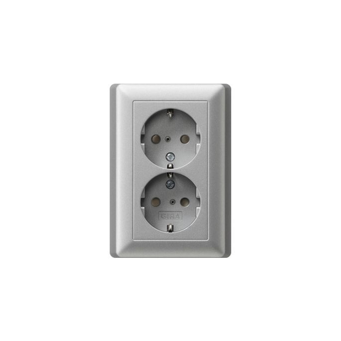 Gira 078326 System 55 Doppelwanddose Aluminium (Outlet)
