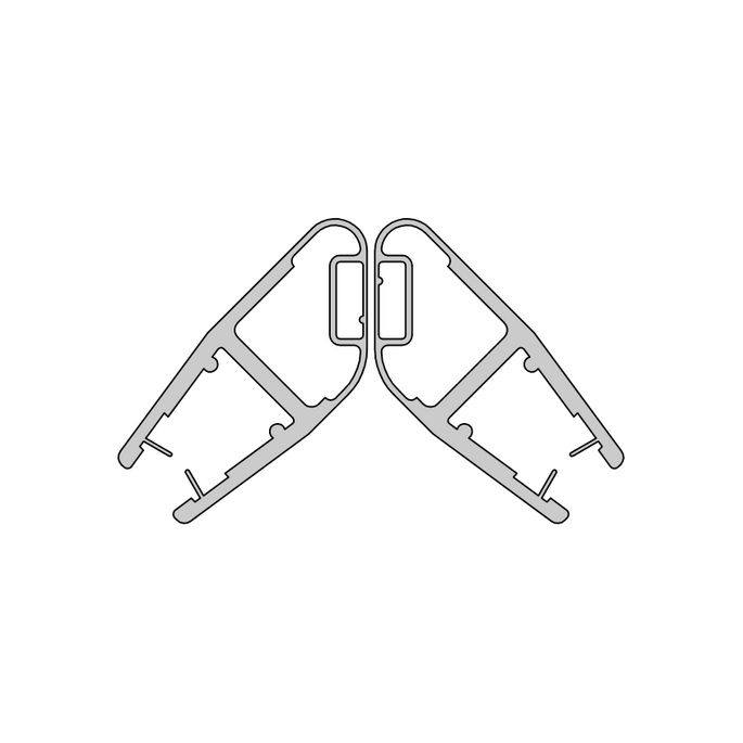 HSK E100055-90-6 magnetic strip 45 degrees, set of 2 pieces, 200cm, 6mm, transparent