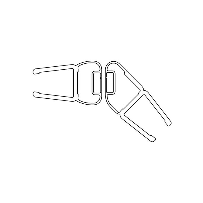 HSK E100064-6Alu magneetstrip 135 graden, set van 2 stuks, 200cm, 6mm, chroom