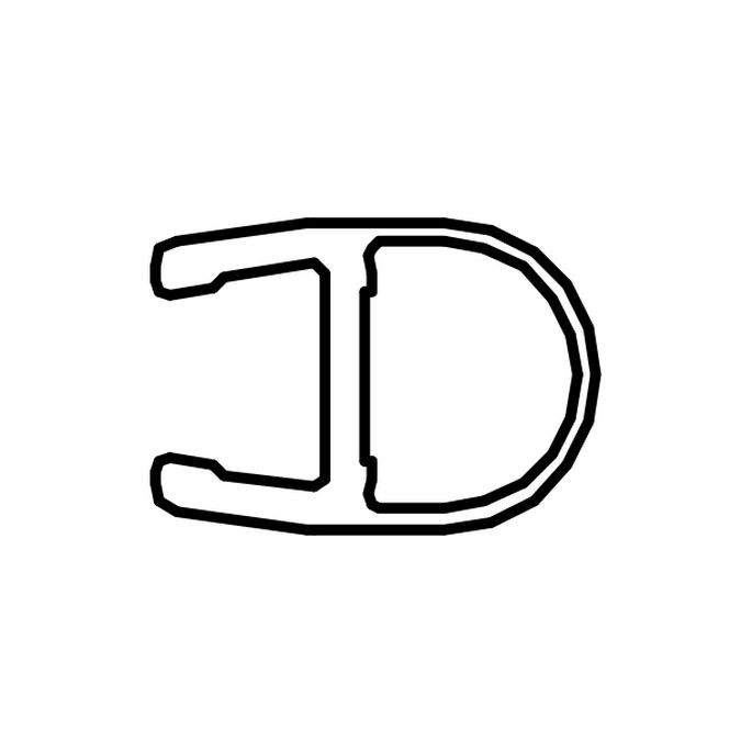 HSK E100078-6-1 verticaal o-afdichtingsprofiel 200cm, 6mm