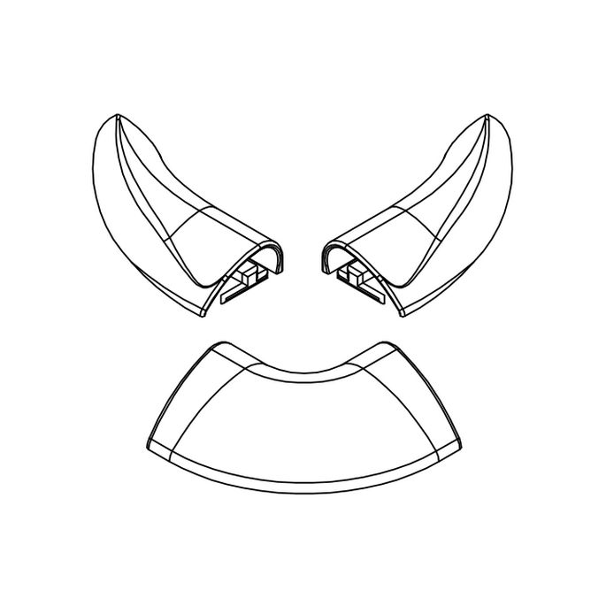 HSK E100211-9-41 afdekkapjes voor waterdorpel, chroom