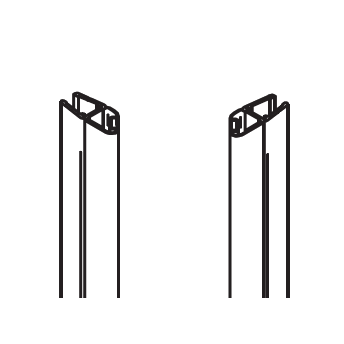 HSK Exklusiv E85055 magneetstrip 45 graden, set van 2 stuks, 200cm, 6mm *niet meer leverbaar*