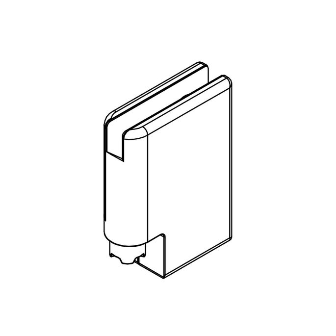 HSK Kienle E100312-UL-90 hinge part glass holder down left, stainless steel look