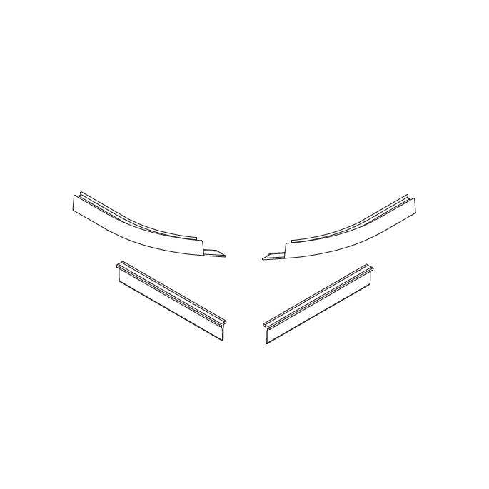 HSK Noblesse E76059 Satz gebogener Dichtungsprofile für viertelrunde Türen, 4 Stück 90x90cm, Radius 55cm *nicht mehr lieferbar*.