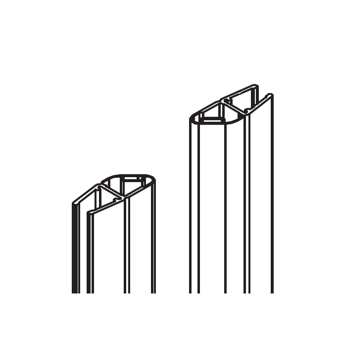 HSK Premium Softcube E79055 magnetic strip 45 degrees, set of 2 pieces, 200cm, 6mm, chrome *no longer available*