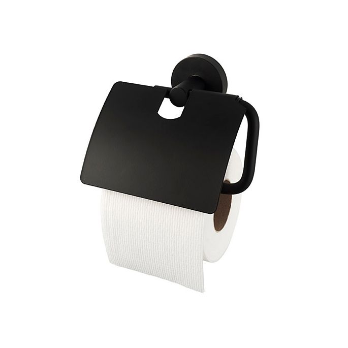 Haceka Kosmos Black 1142257-002 toilet roll holder with flap black (OUTLET)