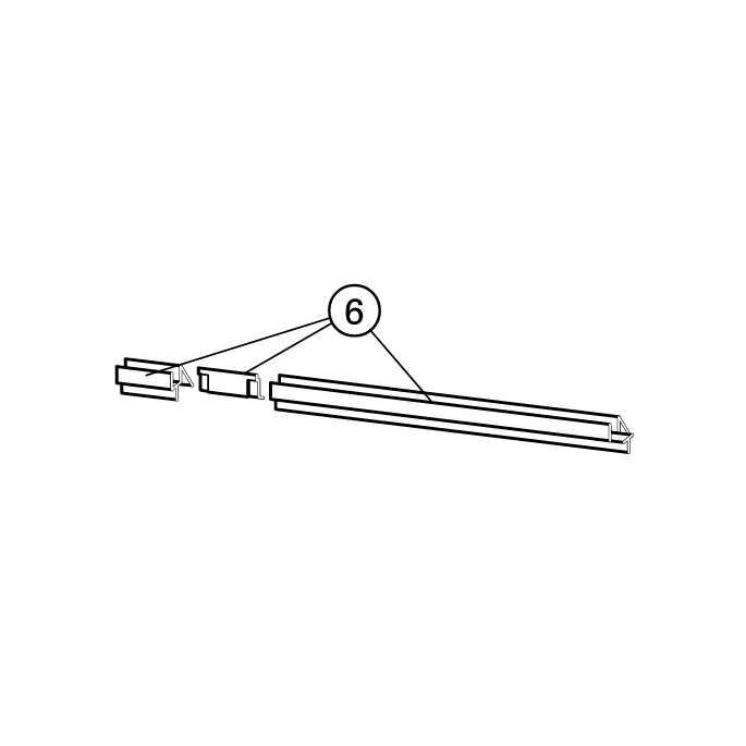 Huppe 1002, 054214 drain profile for hinged door in niche