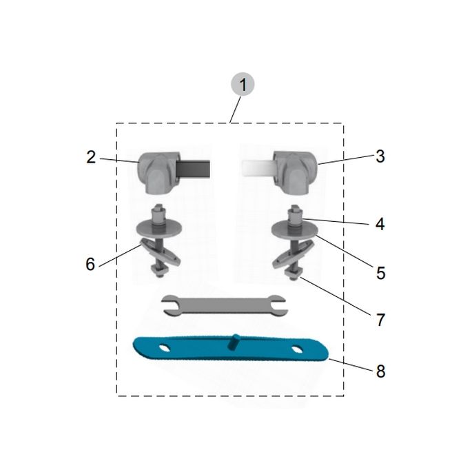 Ideal Standard Mia TV111AA set van 2 scharnieren chroom