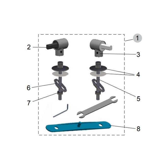 Ideal Standard Tonic K7313AA set van 2 scharnieren roestvrij staal (voor toiletzitting K706101 tot December 2010) *niet meer leverbaar*