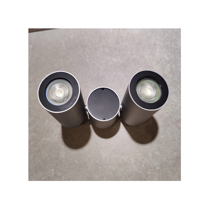 Ilu Design dubbele opbouwspot aluminium (OUTLET)