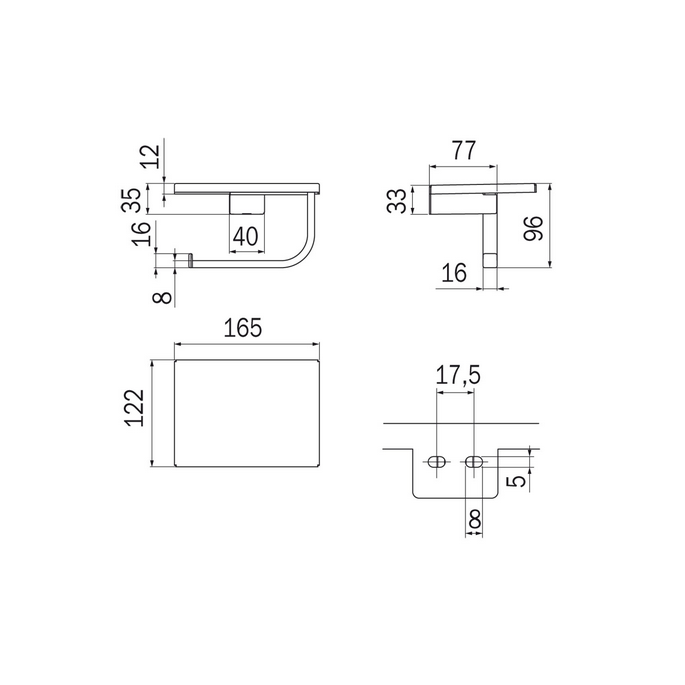 Inda Divo 1500 A1527ACR toiletrolhouder met gsm-houder chroom