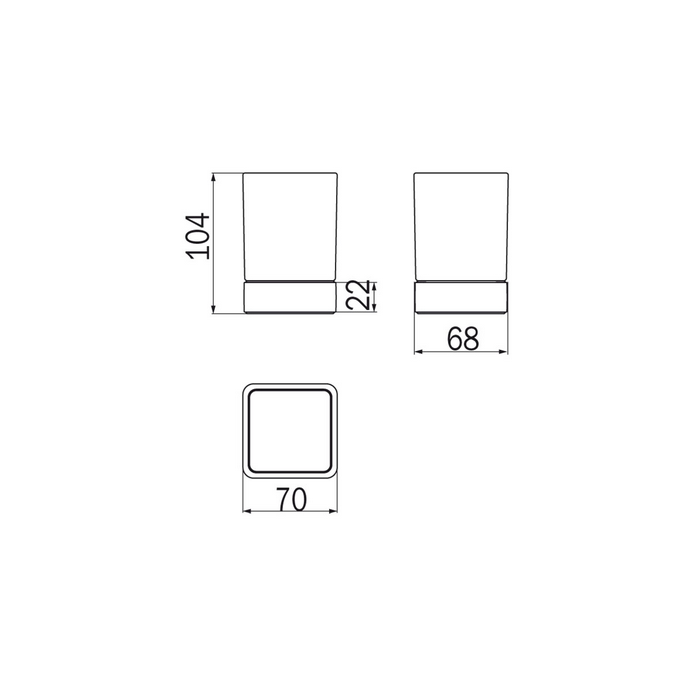 Inda Lea 1800 A1810ZCR21 bekerhouder gesatineerd glas chroom