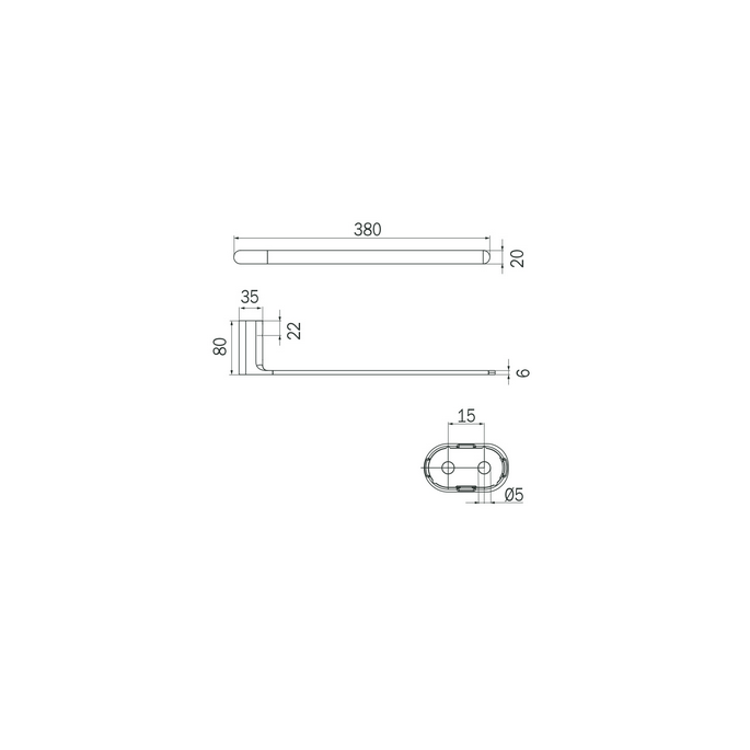 Inda Mito 2000 A2018MCR towel holder for furniture 38 cm chrome