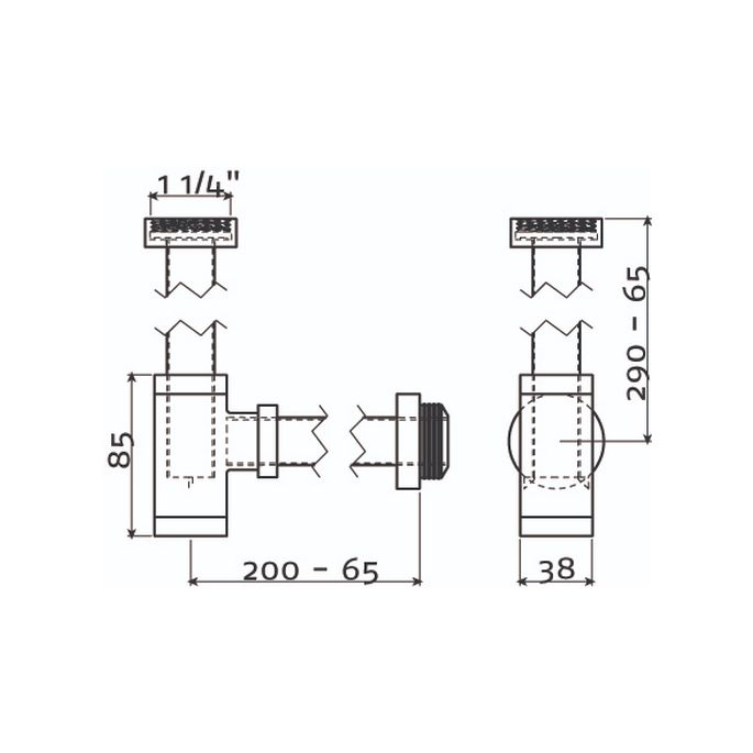 Clou MiniSuk CL065301121 design siphon for fountains matte black