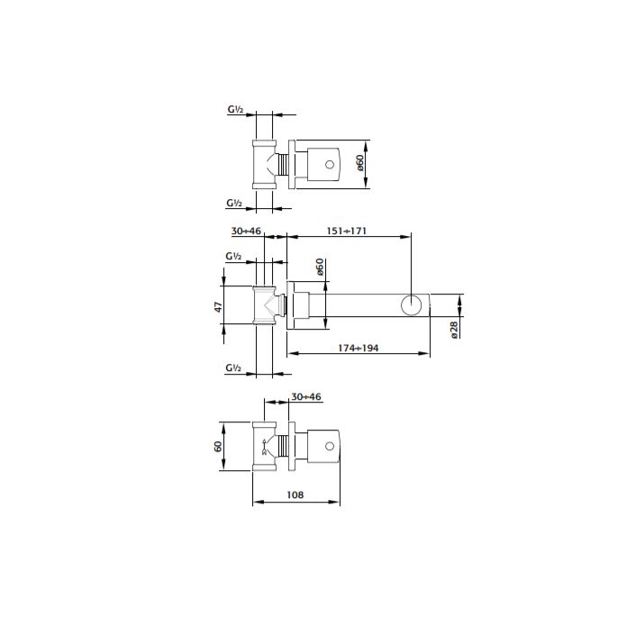 Pure Duero DU5421 wastafelkraan 3-gats compleet met inbouwdeel chroom