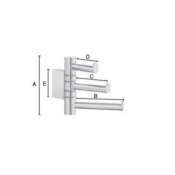 Smedbo Air AK327 3 voudige haak zwenkbaar chroom