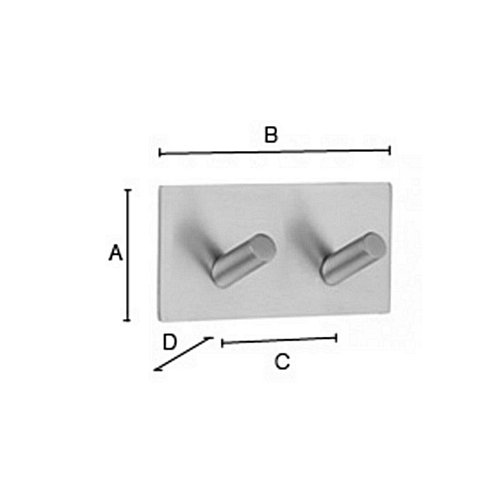 Smedbo Beslagsboden B1093 design haken dubbel geborsteld edelstaal