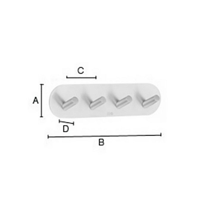 Smedbo Beslagsboden B1094 Design-Hakengestell gebürsteter Edelstahl