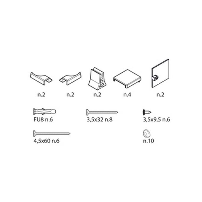 Novellini R01BNR01-D mounting set white 030/ chrome