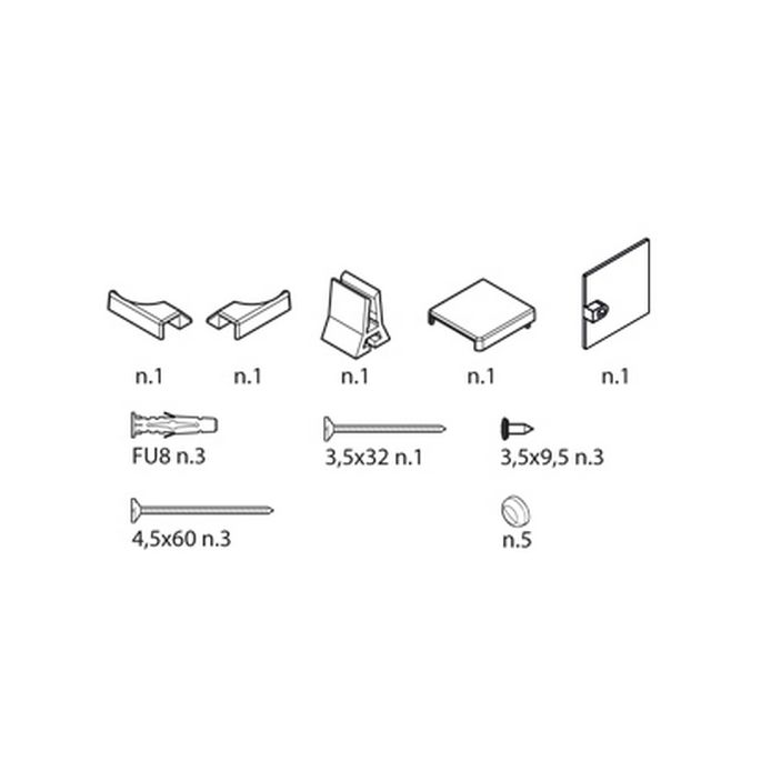 Novellini R01BNR21-D montageset wit 030/ chroom