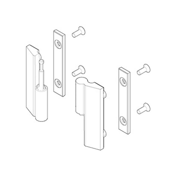 Novellini R02OTSMO1-K scharnierdelenset links chroom