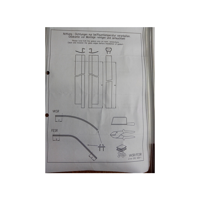 Koralle S320 S8L43194 ( L43194 ) ( 2537309 ) compleet strippenset voor kwartronde douche met draaideuren