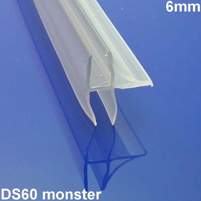 San4U ProfileDay monsterstukje doucherubber type DS60 - 2cm lengte en geschikt voor glasdikte 6mm - 3 flapjes