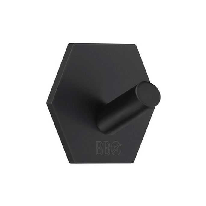 Smedbo Beschläge BB1160 Design Handtuchhak Sechskant mattschwarz Edelstahl