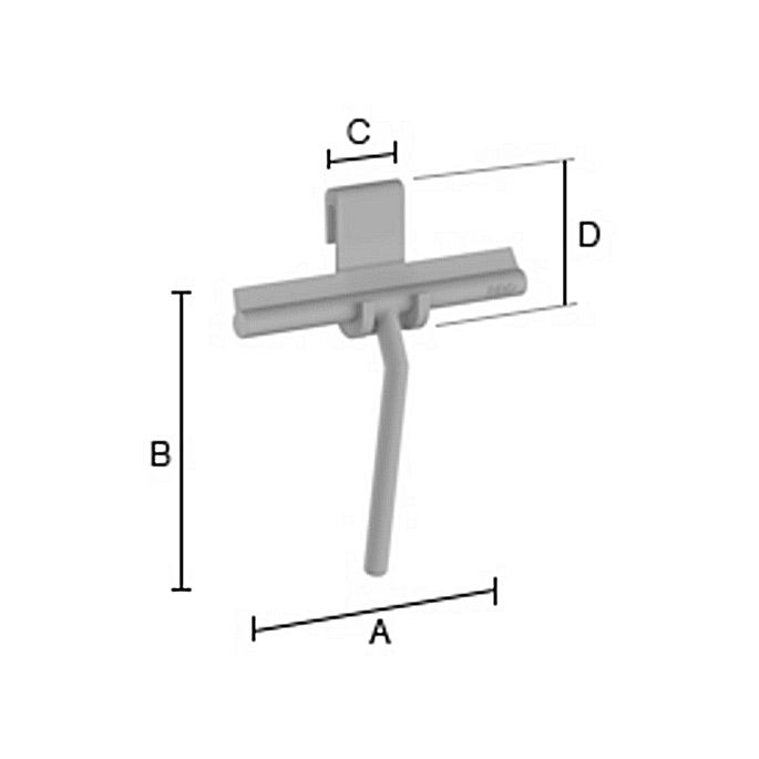 Smedbo Beslagsboden BG1310 douchewisser met houder grijs