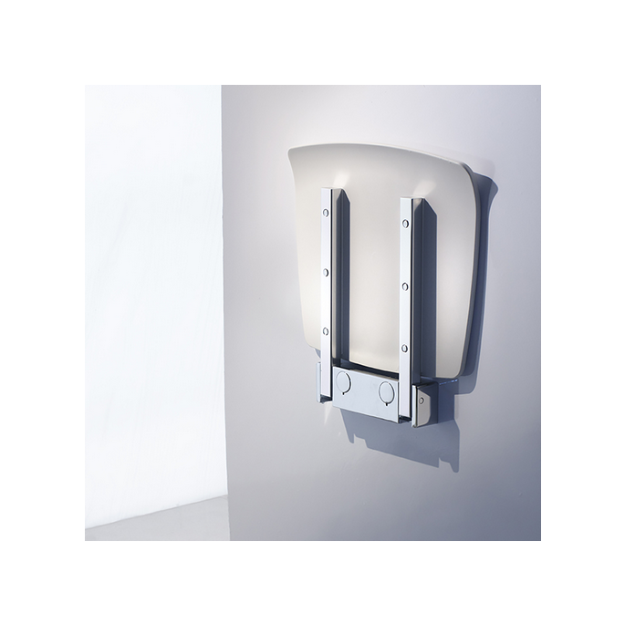 Smedbo Living Basic FK404 douchezitting opklapbaar wit met chroom