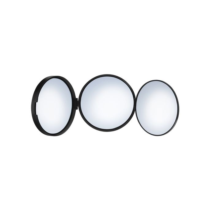 Smedbo Outline Lite FB623 reisspiegel drievoudig 1x, 5x en 12x zwart