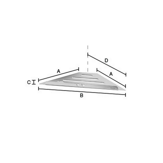 Smedbo Sideline DK3060 corner shelf polished stainless steel