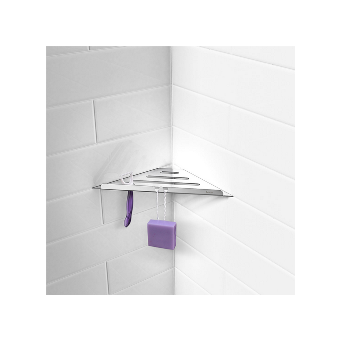 Smedbo Sideline DK3060 corner shelf polished stainless steel