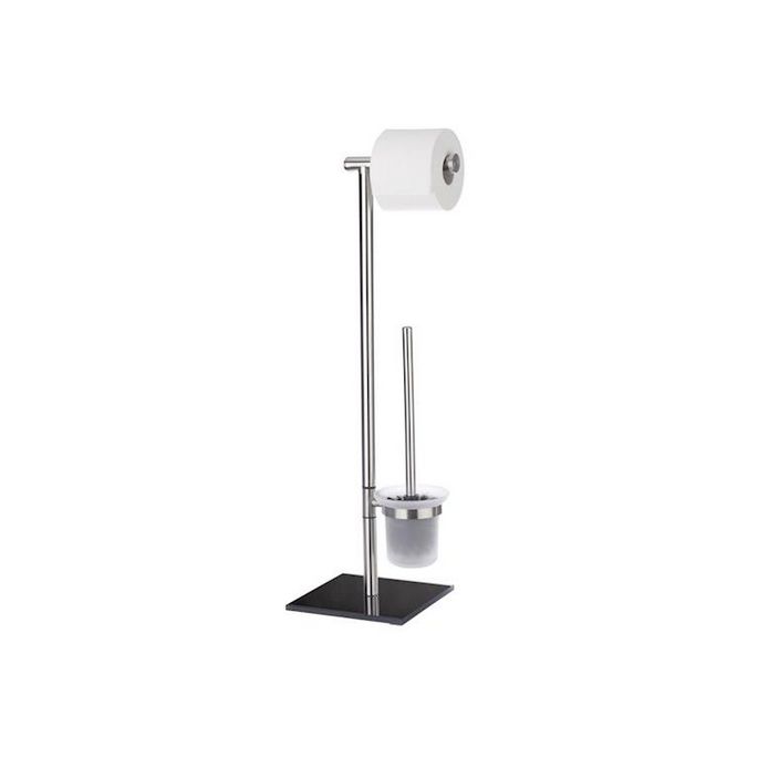 Wenko 20391100 Lima Stand-WC-Kombination (Toilettenbürstenhalter + Toilettenpapierhalter) Edelstahl satiniert (Outlet)