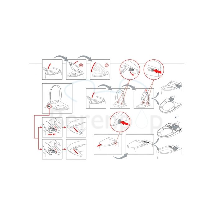 Diaqua Lavalino 31169641 toiletzitting (douchetoiletzitting) met deksel wit