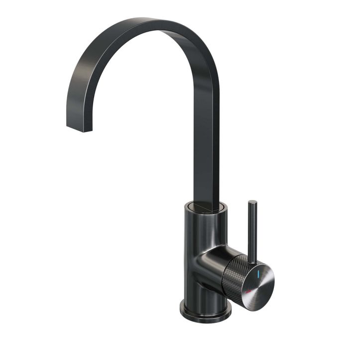 Brauer Carving 5-GM-003-S4 high surface-mounted basin mixer with swivel flat spout model A gunmetal brushed PVD