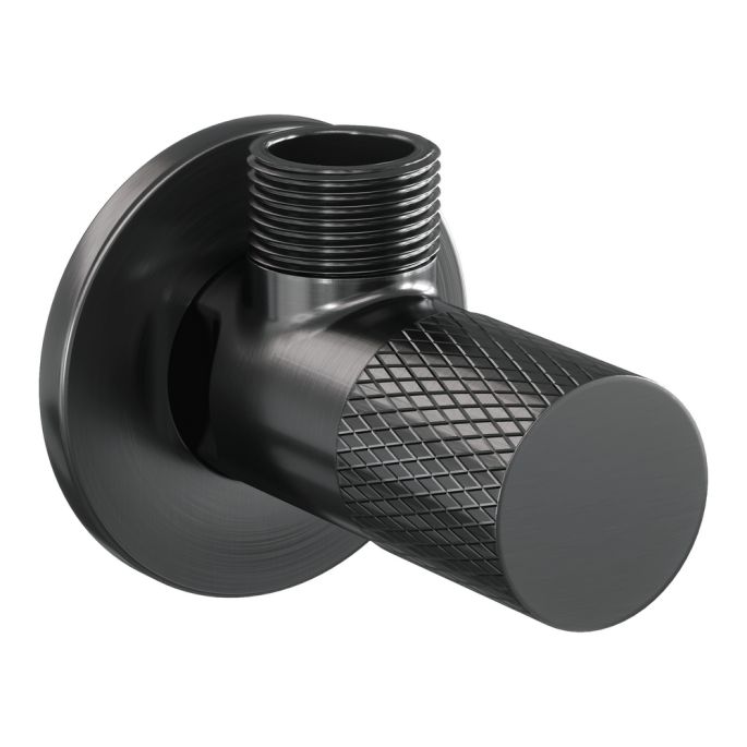 Brauer Carving 5-GM-317 angle stopcock complete with hose gunmetal brushed PVD