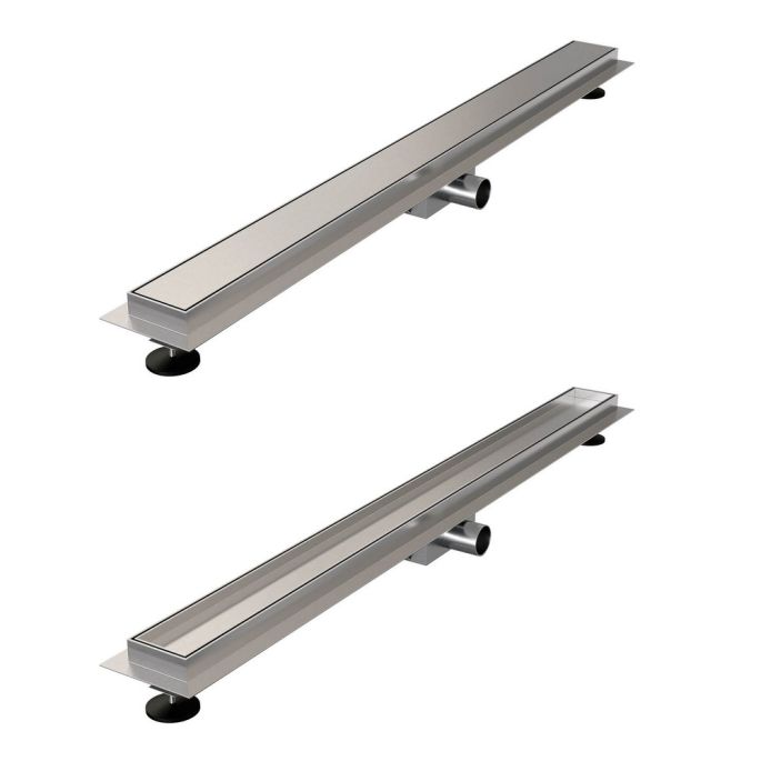 Brauer DR-MRF100NG douchegoot met multifunctioneel rooster en flens 7 x 100cm RVS geborsteld