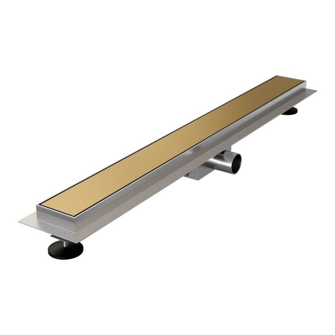 Brauer DR-MRF70GG douchegoot met multifunctioneel rooster en flens 7 x 70cm goud geborsteld PVD