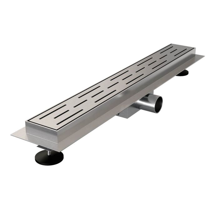 Brauer DR-SRF50NG douchegoot met standaard rooster en flens 7 x 50cm RVS geborsteld